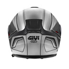 Givi X50 Fiber Hologram HX50FHGST casco modulare argento opaco/nero/titanio/rosso – vista posteriore