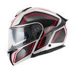 Givi X50 Fiber Hologram HX50FHGWR casco modulare bianco/nero/rosso/titanio – vista laterale