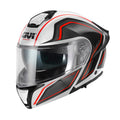 Givi X50 Fiber Hologram HX50FHGWR casco modulare bianco/nero/rosso/titanio – vista di tre quarti anteriore