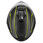 Givi X50 Fiber Hologram HX50FHGBY casco modulare nero opaco/titanio/giallo – vista dall'alto