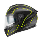 Givi X50 Fiber Hologram HX50FHGBY casco modulare nero opaco/titanio/giallo – vista laterale