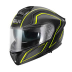 Givi X50 Fiber Hologram HX50FHGBY casco modulare nero opaco/titanio/giallo – vista di tre quarti anteriore