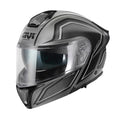 Givi X50 Fiber Hologram HX50FHGTB casco modulare titanio opaco/nero/grigio/argento – vista di tre quarti anteriore