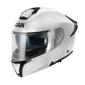 Givi X50 Fiber Solid Color HX50BB910 casco modulare bianco lucido – vista di tre quarti anteriore