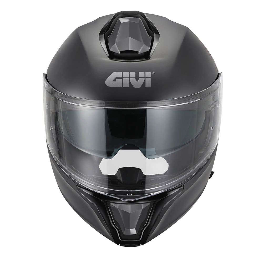 Givi X50 Fiber Solid Color HX50BN900 casco modulare nero opaco – vista frontale
