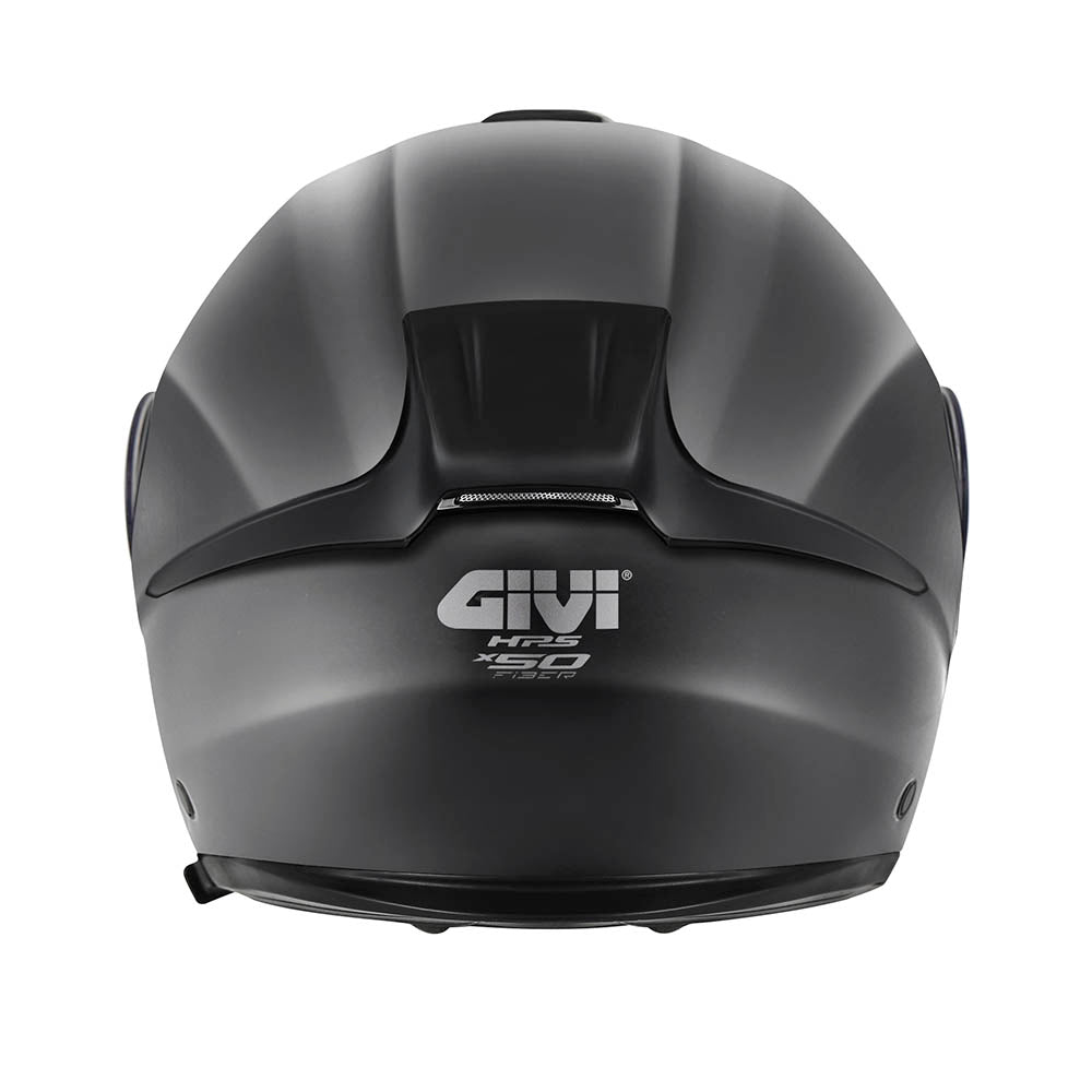 Givi X50 Fiber Solid Color HX50BN900 casco modulare nero opaco – vista posteriore