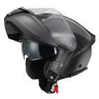 Givi X50 Fiber Solid Color HX50BN900 casco modulare nero opaco – vista di tre quarti con mentoniera aperta