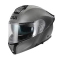 Givi X50 Fiber Solid Color HX50BG768 casco modulare titanio opaco – vista di tre quarti anteriore