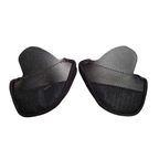 Retro dei guanciali Momo Design antracite con le strisce di velcro nere per il fissaggio alla calotta interna del casco