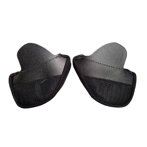 Retro dei guanciali Momo Design antracite con le strisce di velcro nere per il fissaggio alla calotta interna del casco