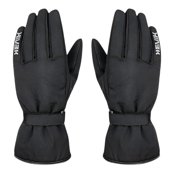 Coppia di guanti moto Hevik Grimsel HGW217 neri, dorso con logo riflettente sui mignoli