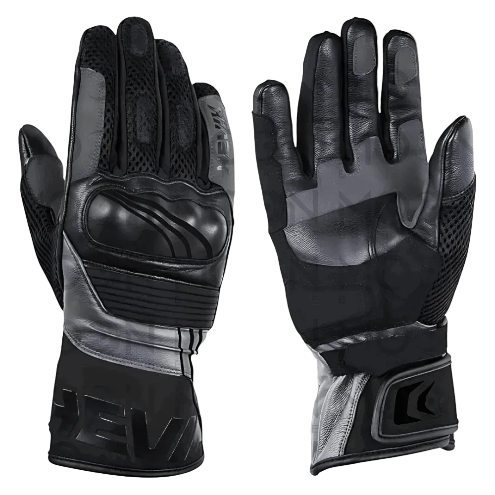 Paio di guanti Hevik Helios HGS109BG nero grigio, dorso e palmo in pelle