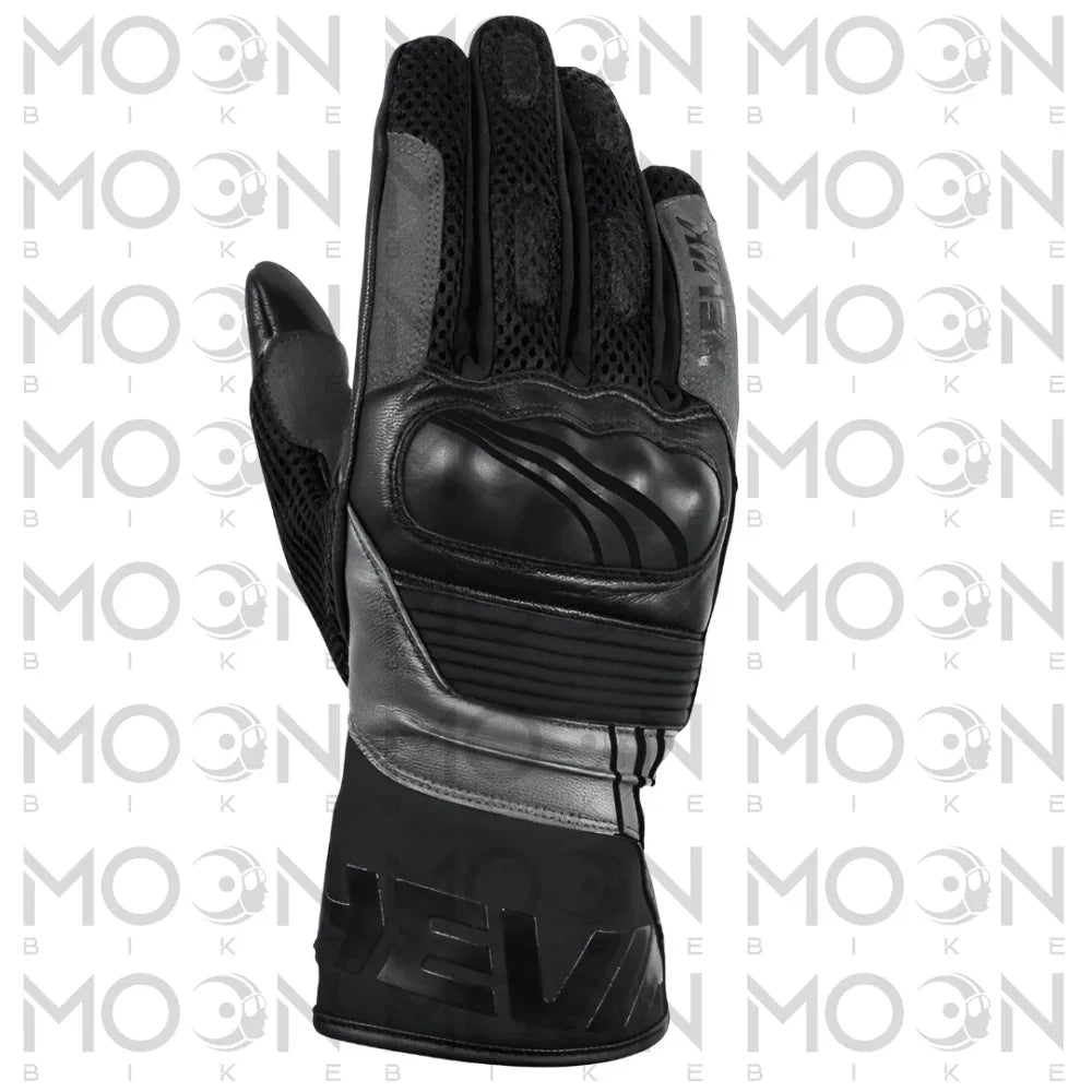 Hevik Guanti Moto Estivi HEVIK Helios - Pelle Touch CE - Adventure Touring Nero/Grigio Nero Guanti da moto - Moon Bike - Vista 1