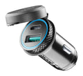 Interphone Adattatore 2 USB per Accendisigari 12V ACC2USB: vista di tre quarti con tappo aperto