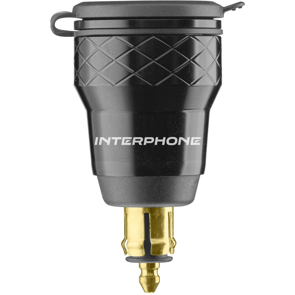 Interphone ACCDIN2USBACVOLT adattatore DIN di profilo, corpo zigrinato e spina DIN
