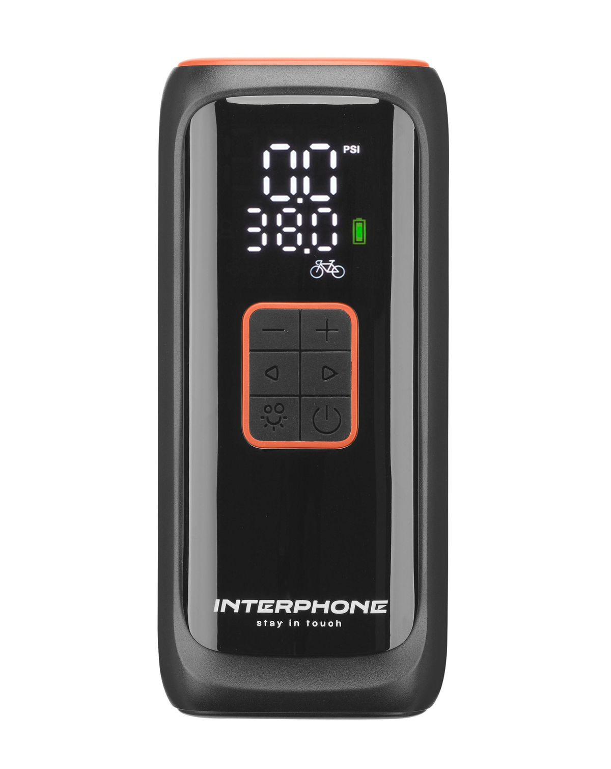 Interphone Smart Air Pump Compressore Portatile 4000 mAh INTERPHOAIRPUMP4K: compressore vista frontale con display