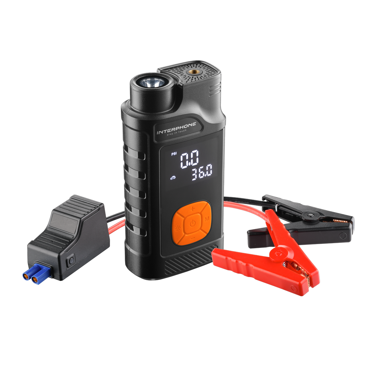 Interphone Air Pump Power Avviatore di Emergenza con Compressore INTERPHOAIRPUMP6KJ: compressore con cavi e pinze per avviamento