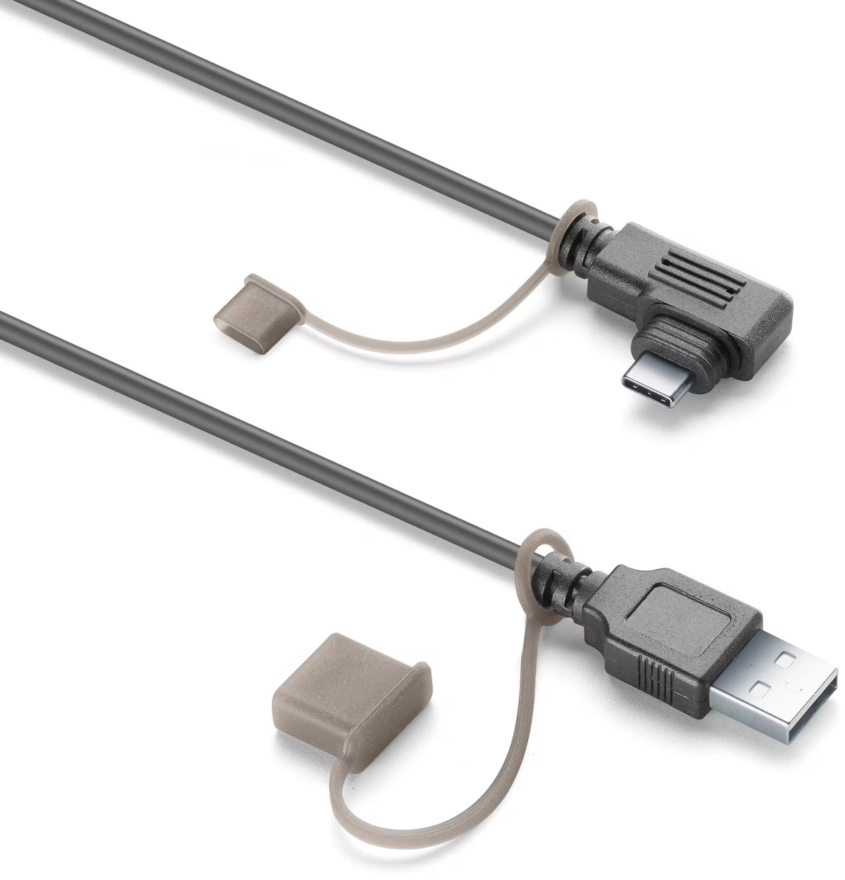Interphone Cavo USB-A/USB-C per Display RideSync INTERPHORIDESYUSB: cavo con connettori USB-C a gomito e USB-A, cappucci aperti