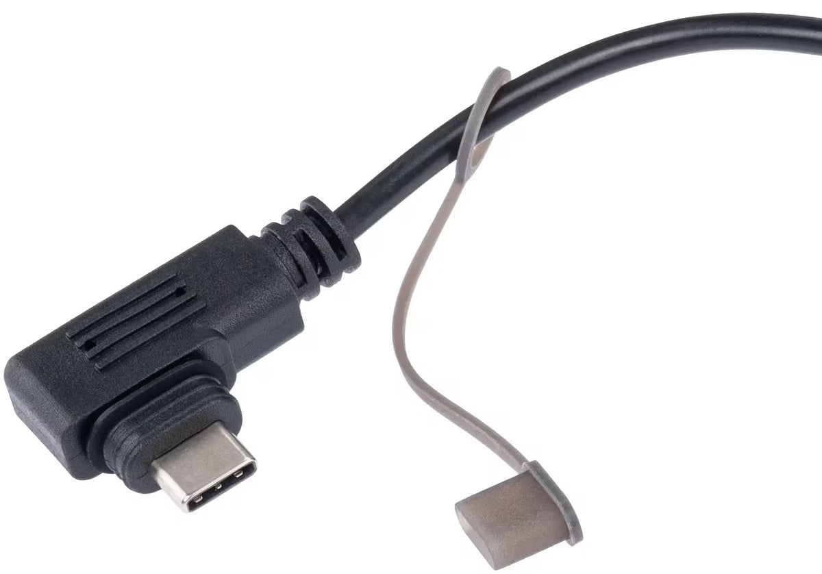 Interphone Cablaggio 12 V per Batteria Moto per Display RideSync INTERPHORIDESYWIRE: dettaglio connettore USB-C a gomito con cappuccio