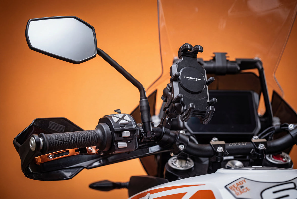 Interphone Crab Rugged Pro Supporto Smartphone Moto Antivibrazione SMCRABRUGGEDPRO: supporto montato sul manubrio moto