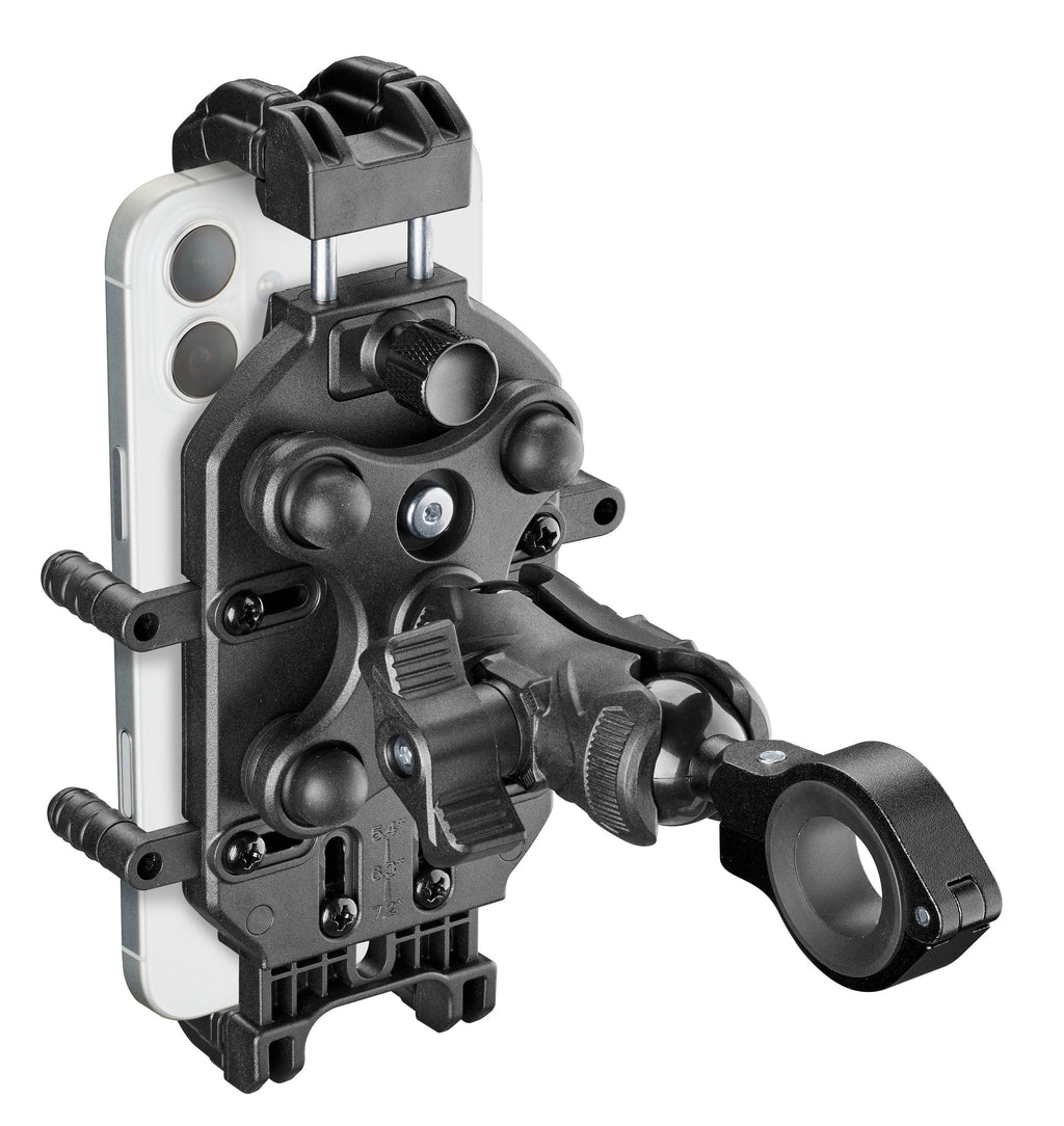 Interphone Crab Rugged Pro Supporto Telefono Moto Antivibrazione SMCRABRUGGEDPRO: vista posteriore con telefono inserito