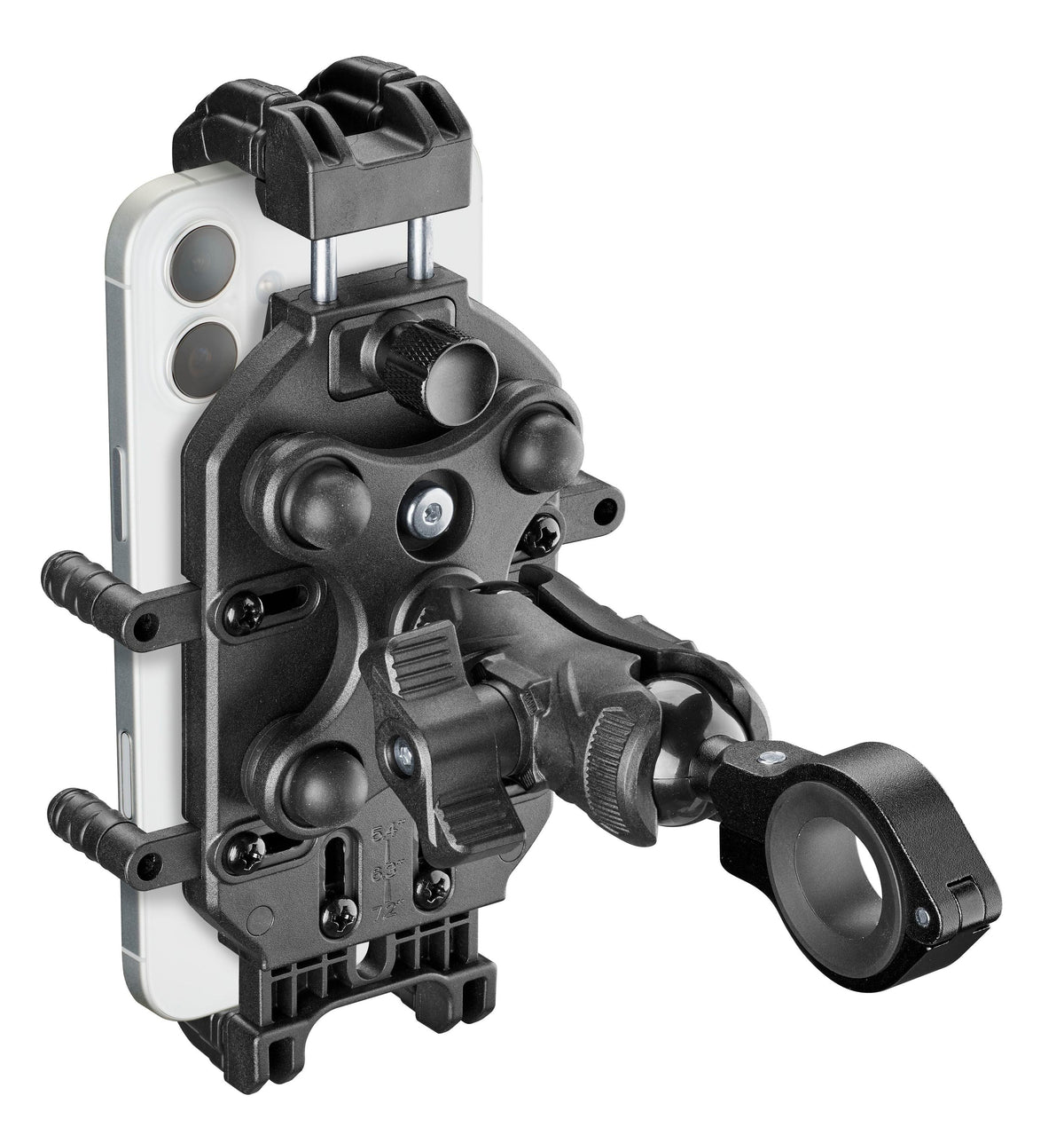 Interphone Crab Rugged Pro Supporto Telefono Moto Antivibrazione SMCRABRUGGEDPRO: vista posteriore con telefono inserito