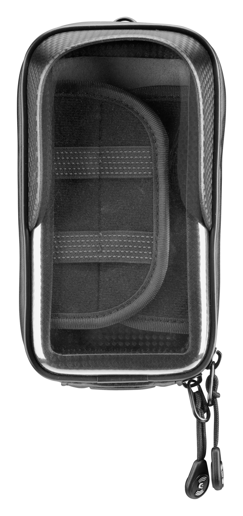 Interphone Master Pro Custodia Moto con Zip per Telefono fino a 6,7" SMMASTERPRO: custodia aperta, interno con fascia di fissaggio