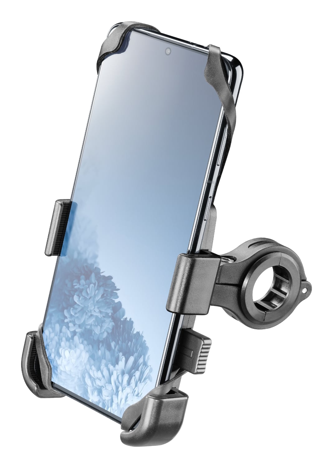 Interphone Moto Crab Supporto Telefono Manubrio EasyClip SMMOTOCRAB23: supporto con telefono inserito