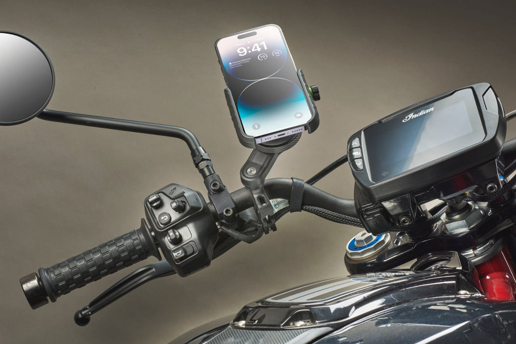Interphone Quiklox Crab Supporto Telefono Universale SMQUIKLOXCRAB: telefono nel supporto sul manubrio