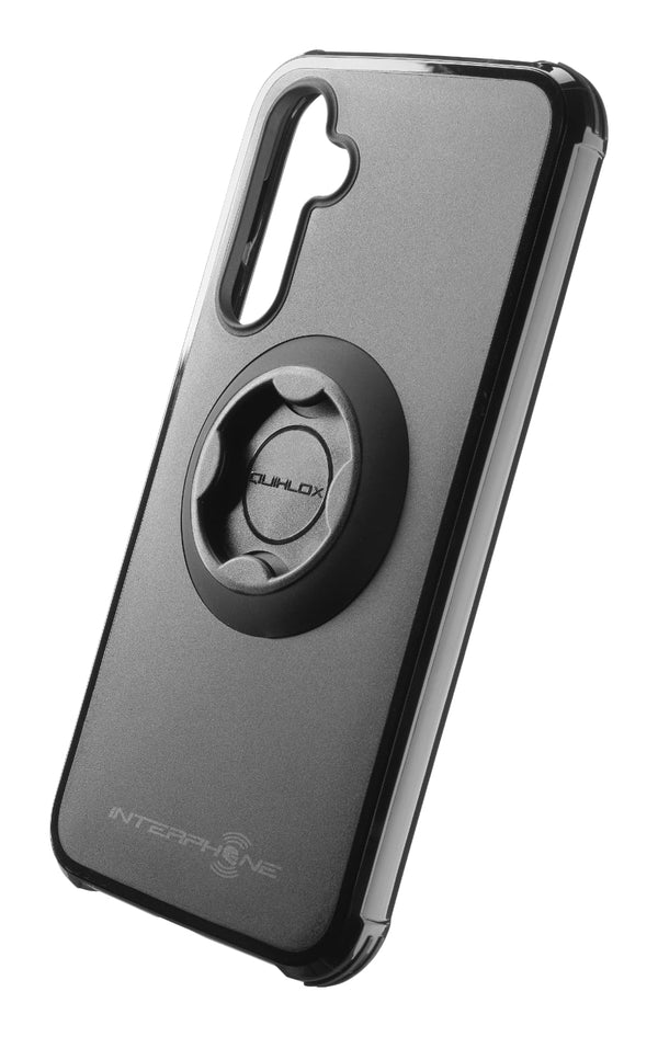 Interphone Quiklox Cover Tetraforce per Samsung S23 Plus SMQUIKLOXSAMS23PTE: cover vista di tre quarti