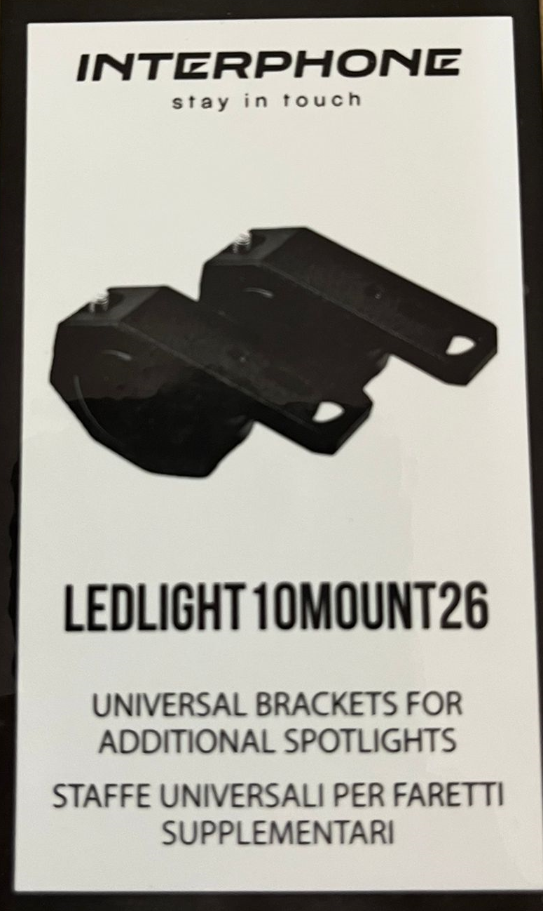 Interphone LEDLIGHT10MOUNT26 staffe universali da paramotore tubolare per faretti LED, confezione