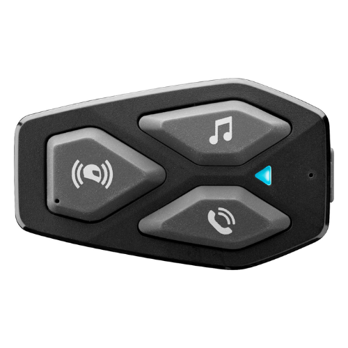 Interfono moto Interphone U-COM 3 INTERPHOUCOM3 visto di fronte, con i tre tasti e il LED
