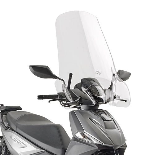 Parabrezza Kappa 6131AK trasparente 58x67 cm su Kymco Agility NX 125, foto ufficiale Kappa