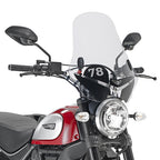 Cupolino 7407AS trasparente con serigrafia 78 montato su Ducati Scrambler, foto ufficiale GIVI