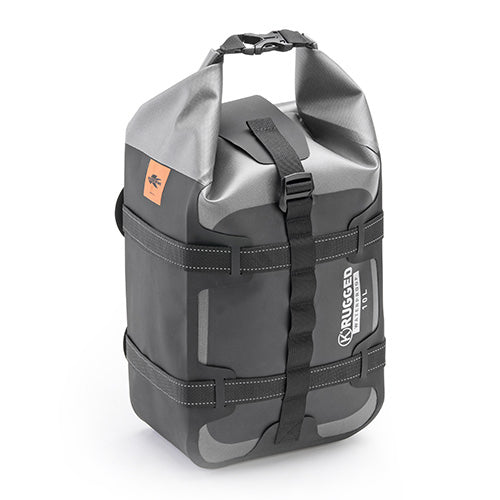Kappa AV01 borsa laterale e da sella K'Rugged 10 L grigia e nera con chiusura roll-top, foto ufficiale Kappa