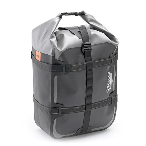 Kappa AV02 borsa laterale e da sella K'Rugged 20 L grigia e nera con chiusura roll-top, foto ufficiale Kappa