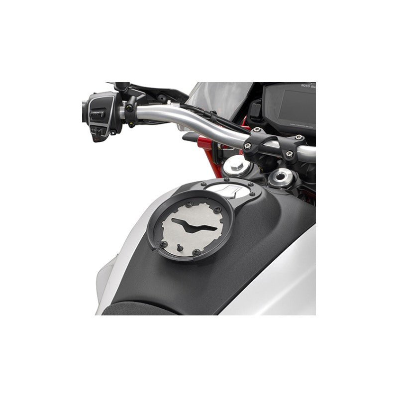 Flangia Tanklock Kappa BF46K montata sul serbatoio di una Moto Guzzi V85 TT, foto del prodotto