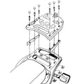 Disegno tecnico di montaggio dell'attacco posteriore Kappa K210 con piastra MONOKEY su Honda Africa Twin 750