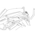 Attacco posteriore Kappa K6350 per BMW R 850 R e R 1100 R, disegno tecnico di montaggio, bauletto e piastra non inclusi