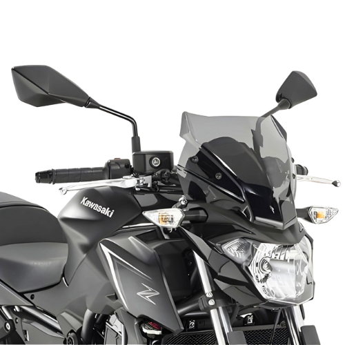 Cupolino fumé Kappa KA4117 su Kawasaki Z 650 2017-2019, foto ufficiale Givi del gemello A4117