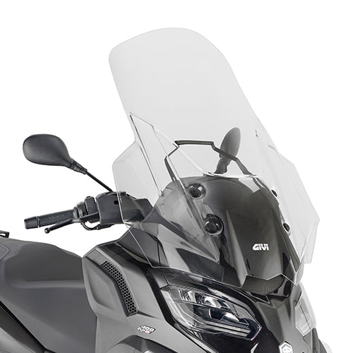 Parabrezza Kappa KD5619ST trasparente 71,5x65 cm per Piaggio MP3 HPE 400 e 530 Exclusive, foto ufficiale Kappa