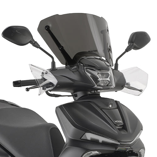 Cupolino Kappa KD9265S fumé 24,5x48 cm montato su Voge SR16 125-200, foto ufficiale Kappa