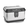 Bauletto Kappa KMX400A K'METROBOX 40 litri in alluminio naturale chiuso, vista di tre quarti