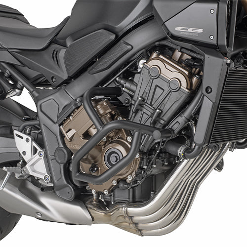 Paramotore Kappa KN1185 tubolare nero Ø 25 mm montato su Honda CB 650 R, foto ufficiale Kappa