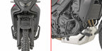 Kappa KN1222 paramotore nero visto di fronte e di lato sulla Honda XL 750 Transalp E-Clutch, foto del prodotto