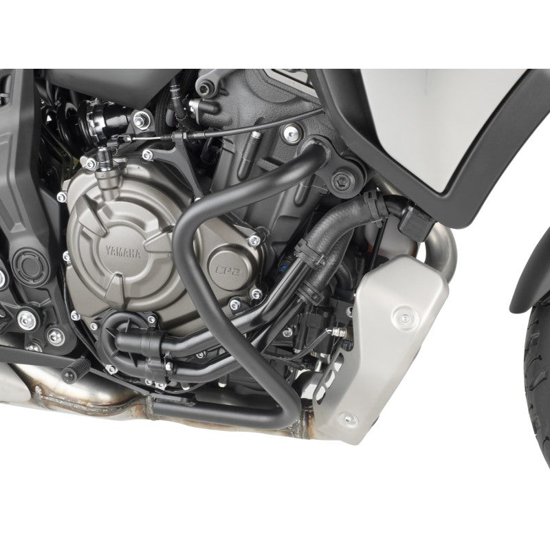 Paramotore Kappa KN2148B tubolare nero Ø 25 mm montato su Yamaha Tracer 7, foto del prodotto