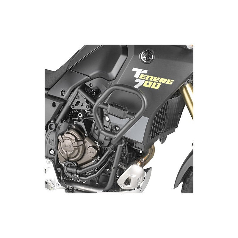 Paramotore Kappa KN2158 tubolare nero Ø 25 mm montato su Yamaha Ténéré 700, foto del prodotto