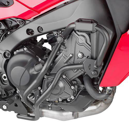 Paramotore Kappa KN2159B tubolare nero Ø 25 mm montato su Yamaha Tracer 9, foto del prodotto