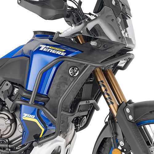 Paramotore Kappa KN2165 tubolare nero Ø 25 mm montato su Yamaha Ténéré 700 World Raid, foto del prodotto