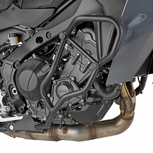 Paramotore Kappa KN2171 tubolare nero Ø 25 mm montato su Yamaha Tracer 9, foto del prodotto